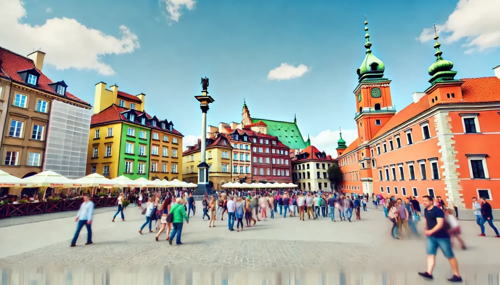 DALL·E 2024-09-15 00.28.00 - A positive, uplifting image of Warsaw's Old Town after its reconstruction following World War II, showing colorful buildings, historical landmarks lik (1)